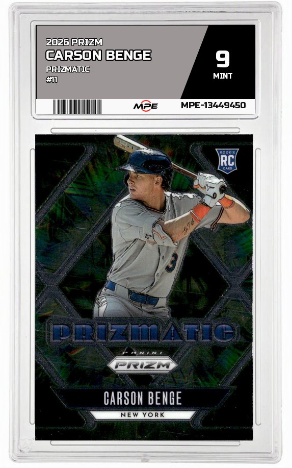 2026 PRIZM PRIZMATIC #11 CARSON BENGE MPE 9 MINT — graded card auctioned from the MPE vault
