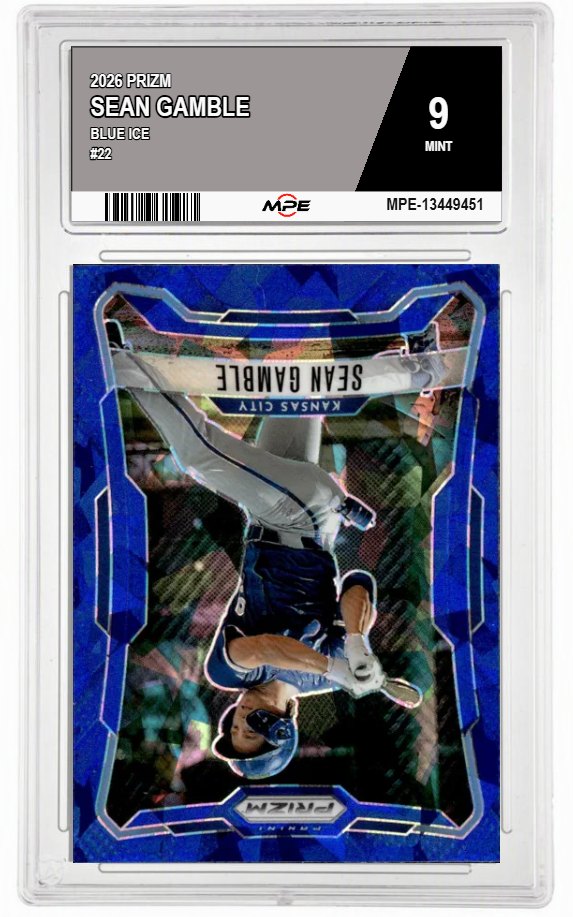 2026 PRIZM BLUE ICE #22 SEAN GAMBLE MPE 9 MINT — graded card auctioned from the MPE vault