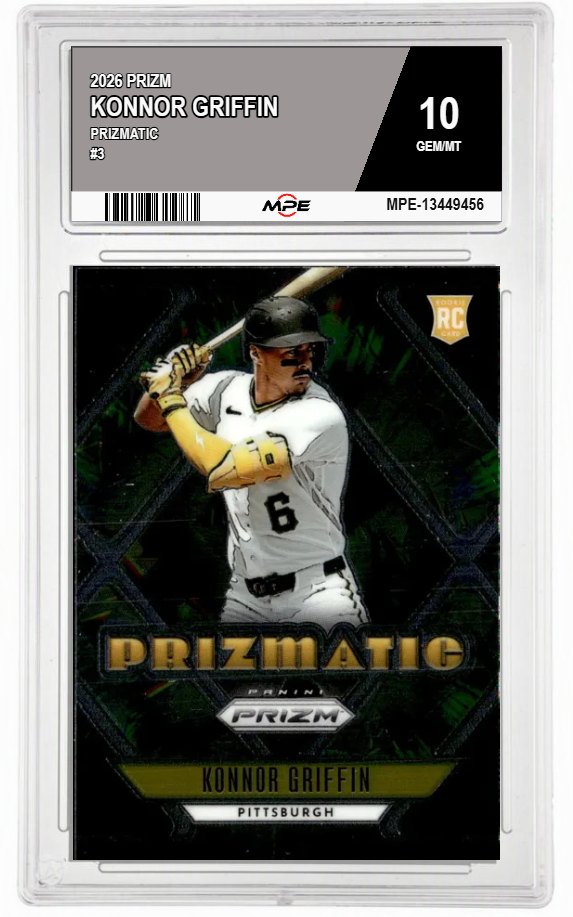 2026 PRIZM PRIZMATIC #3 KONNOR GRIFFIN MPE 10 GEM/MT — graded card auctioned from the MPE vault