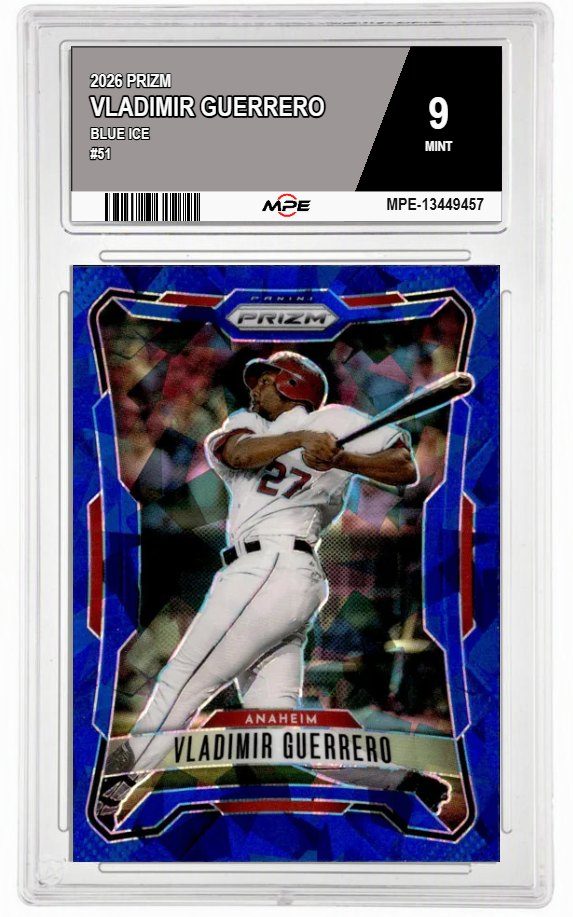 2026 PRIZM BLUE ICE #51 VLADIMIR GUERRERO MPE 9 MINT — graded card auctioned from the MPE vault