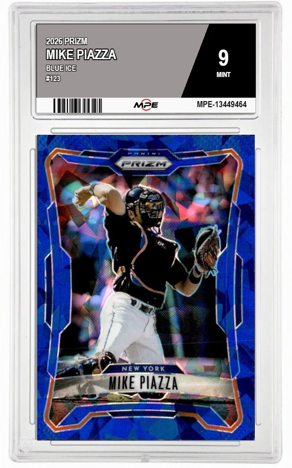 2026 PRIZM BLUE ICE #123 MIKE PIAZZA MPE 9 MINT — graded card auctioned from the MPE vault