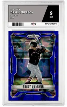2026 PRIZM BLUE ICE #297 GRADY EMERSON MPE 9 MINT — graded card up for auction