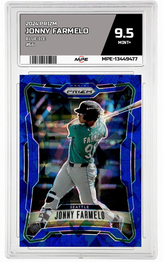 2026 PRIZM BLUE ICE #66 JONNY FARMELO MPE 9.5 MINT+ — graded card auctioned from the MPE vault