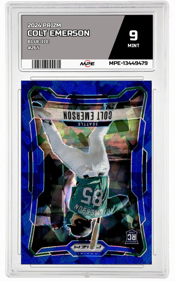 2026 PRIZM BLUE ICE #265 COLT EMERSON MPE 9 MINT — graded card auctioned from the MPE vault