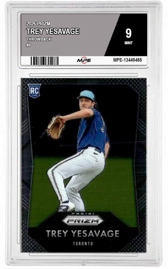 2026 PRIZM THROWBACK #9 TREY YESAVAGE MPE 9 MINT — graded card auctioned from the MPE vault