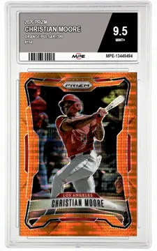 2026 PRIZM ORANGE PULSAR /399 #154 CHRISTIAN MOORE MPE 9.5 MINT+ — graded card up for auction