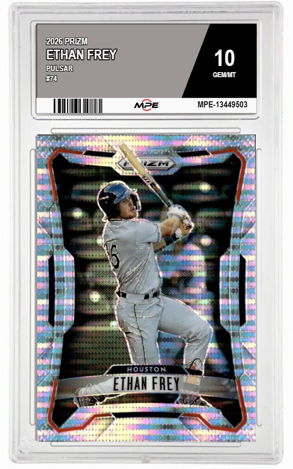 2026 PRIZM PULSAR #74 ETHAN FREY MPE 10 GEM/MT — graded card auctioned from the MPE vault