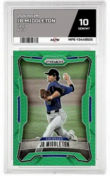 2026 PRIZM GREEN #257 JB MIDDLETON MPE 10 GEM/MT — graded card up for auction