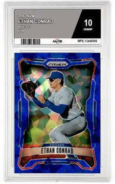2026 PRIZM BLUE ICE #158 ETHAN CONRAD MPE 10 GEM/MT — graded card up for auction