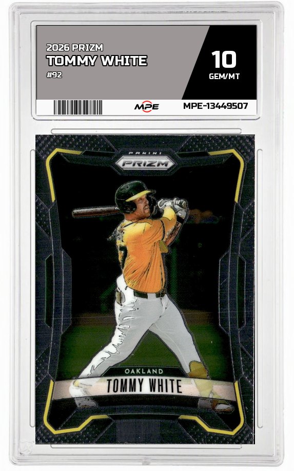 2026 PRIZM #92 TOMMY WHITE MPE 10 GEM/MT — graded card auctioned from the MPE vault