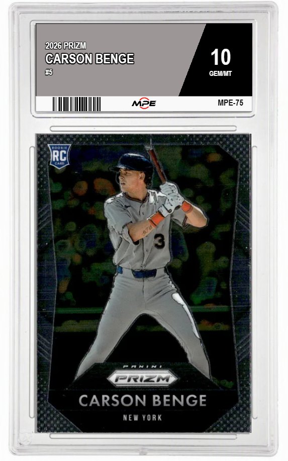 2026 PRIZM #5 CARSON BENGE MPE 10 GEM/MT — graded card auctioned from the MPE vault