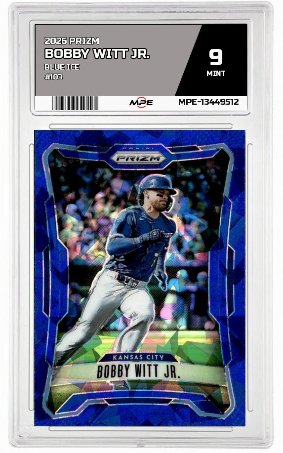 2026 PRIZM BLUE ICE #103 BOBBY WITT JR. MPE 9 MINT — graded card auctioned from the MPE vault