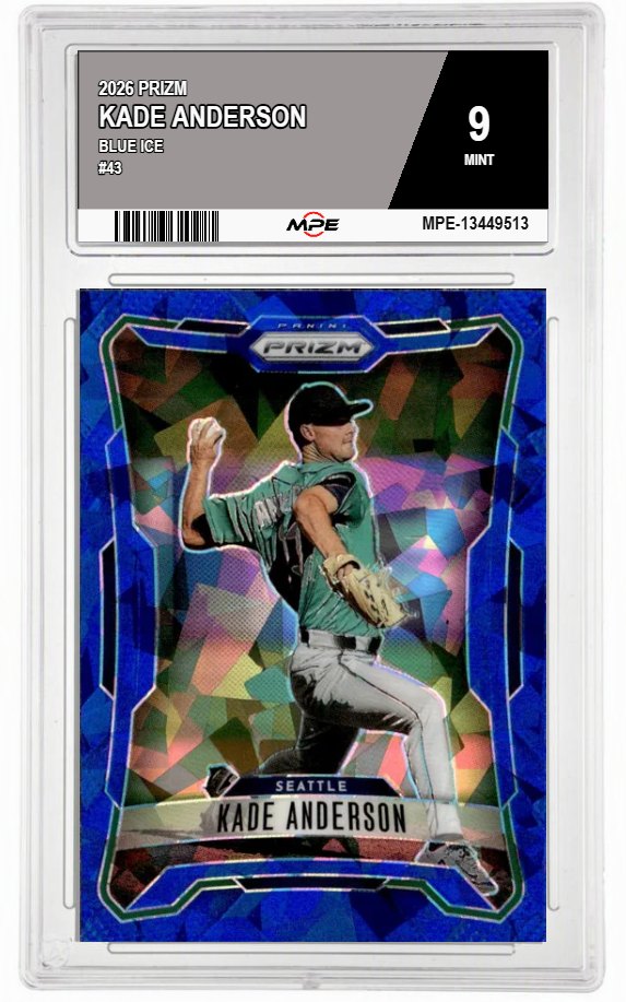 2026 PRIZM BLUE ICE #43 KADE ANDERSON MPE 9 MINT — graded card auctioned from the MPE vault