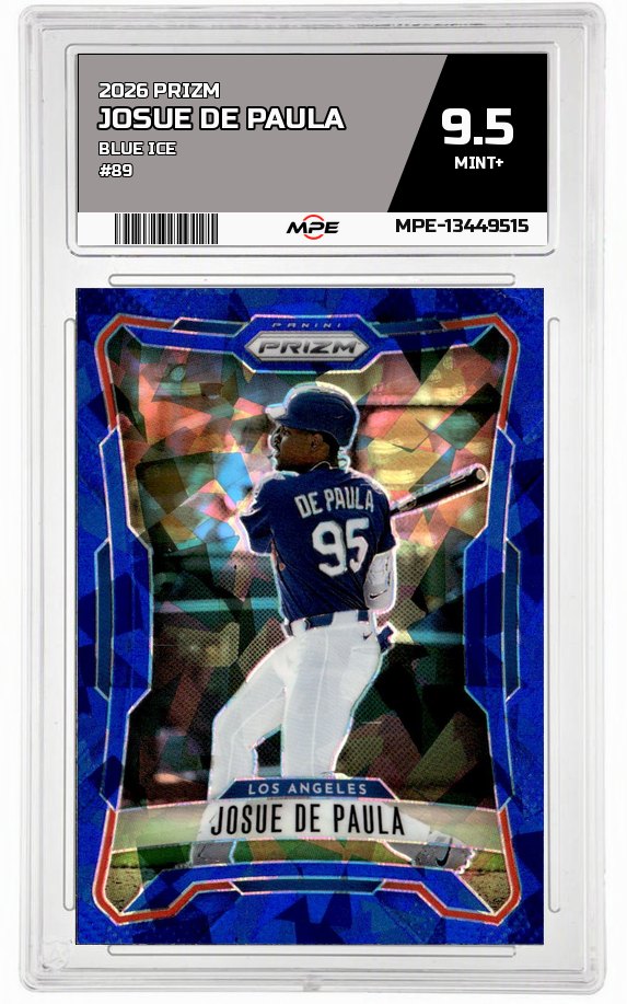 2026 PRIZM BLUE ICE #89 JOSUE DE PAULA MPE 9.5 MINT+ — graded card auctioned from the MPE vault