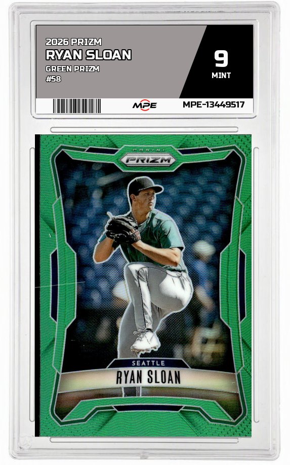 2026 PRIZM GREEN PRIZM #58 RYAN SLOAN MPE 9 MINT — graded card auctioned from the MPE vault