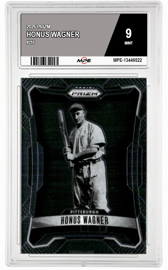 2026 PRIZM #255 HONUS WAGNER MPE 9 MINT — graded card auctioned from the MPE vault