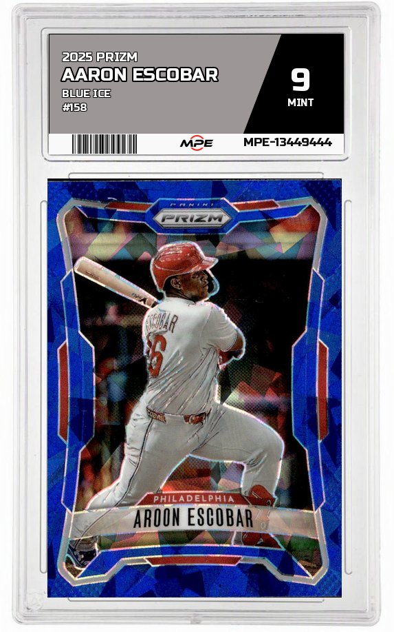 2026 PRIZM BLUE ICE #158 AARON ESCOBAR MPE 9 MINT — graded card auctioned from the MPE vault