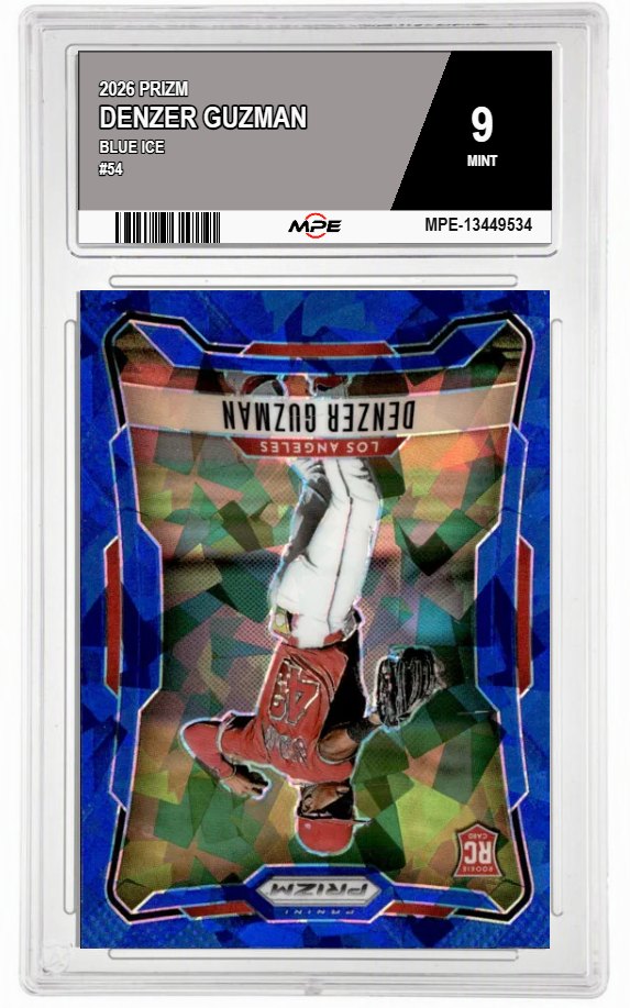 2026 PRIZM BLUE ICE #54 DENZER GUZMAN MPE 9 MINT — graded card auctioned from the MPE vault