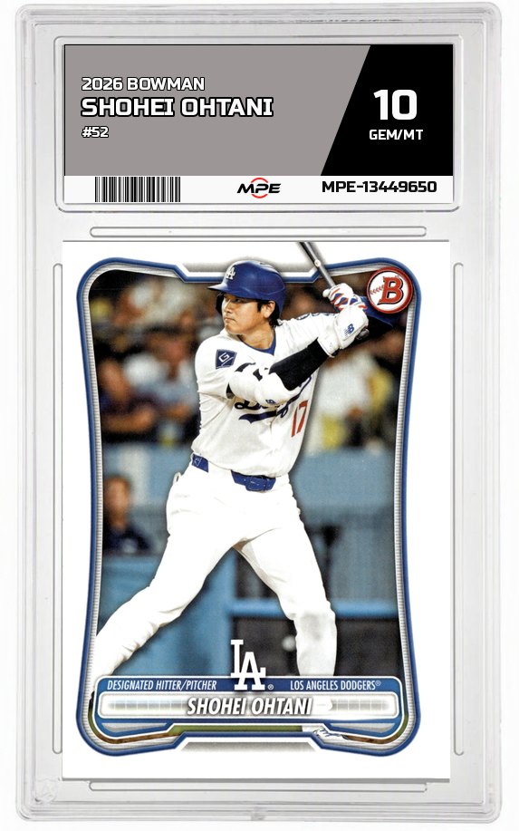 2026 BOWMAN #52 SHOHEI OHTANI MPE 10 GEM/MT — graded card auctioned from the MPE vault