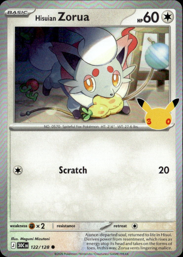 2026 Pokemon 30C En Hisuian Zorua graded slab
