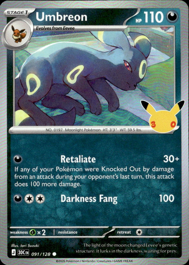 2026 Pokemon 30C En Umbreon graded slab