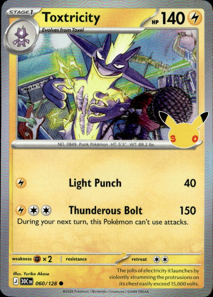 2026 Pokemon 30C En Toxtricity graded slab