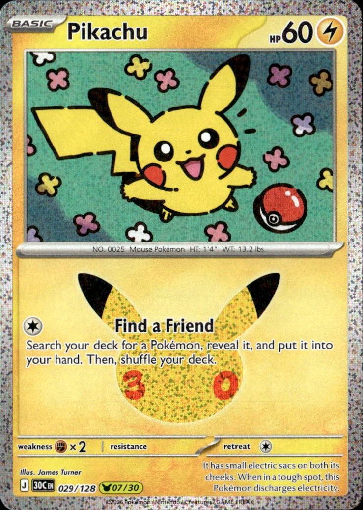 2026 Pokemon 30C En Pikachu graded slab