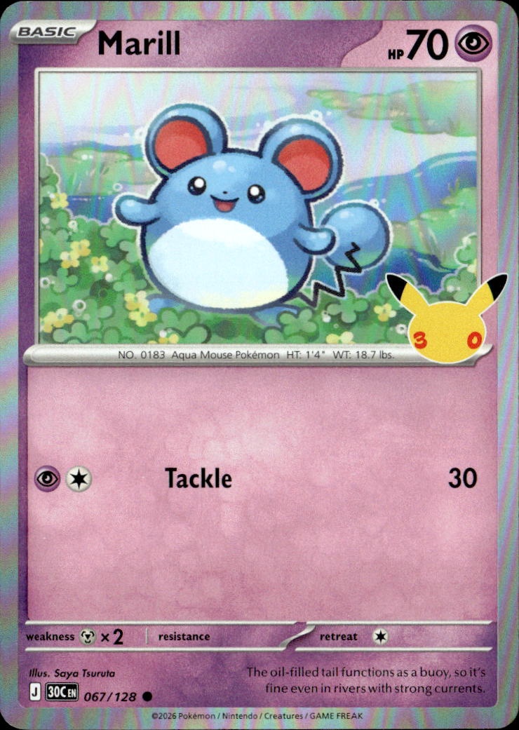 2026 Pokemon 30C En Marill graded slab