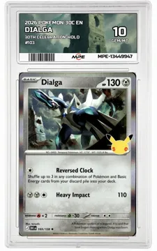 2026 POKEMON 30C EN 30th Celebration-HOLO #103 DIALGA MPE 10 GEM/MT — graded card up for auction