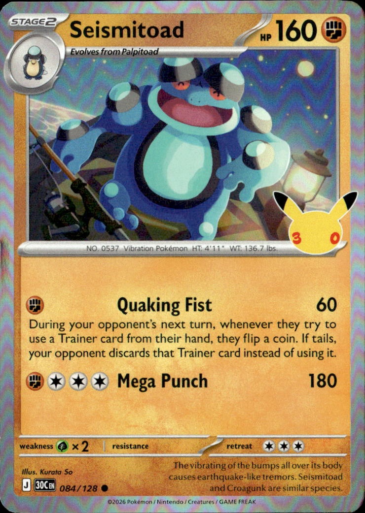 2026 Pokemon 30C En Seismitoad graded slab