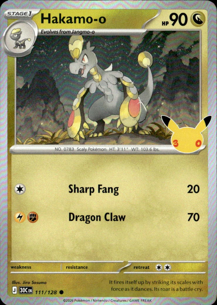 2026 Pokemon 30C En Hakamo-O graded slab