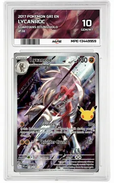 2017 POKEMON GRI EN Guardians Rising-HOLO #138 LYCANROC MPE 10 GEM/MT — graded card up for auction