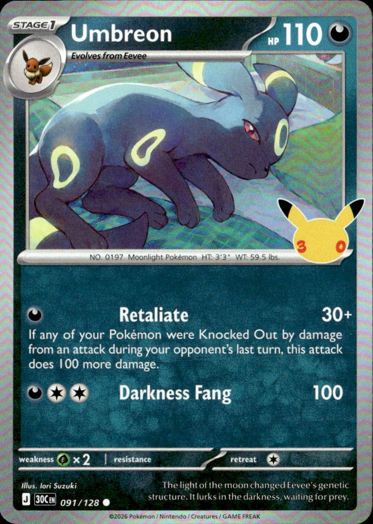 2026 Pokemon 30C En Umbreon graded slab