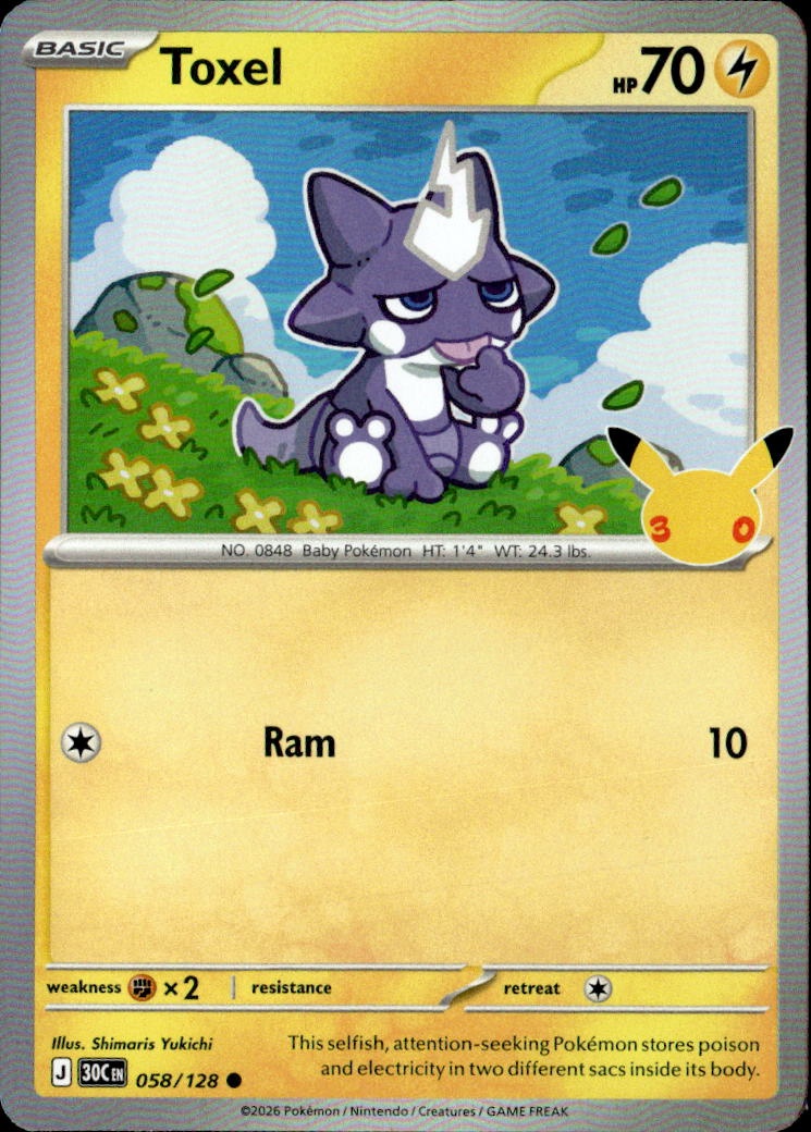 2026 Pokemon 30C En Toxel graded slab