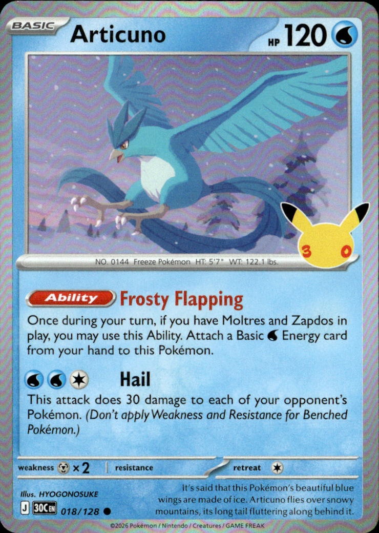 2026 Pokemon 30C En Articuno graded slab
