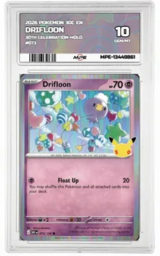 2026 POKEMON 30C EN 30th Celebration-HOLO #073 DRIFLOON MPE 10 GEM/MT — graded card up for auction