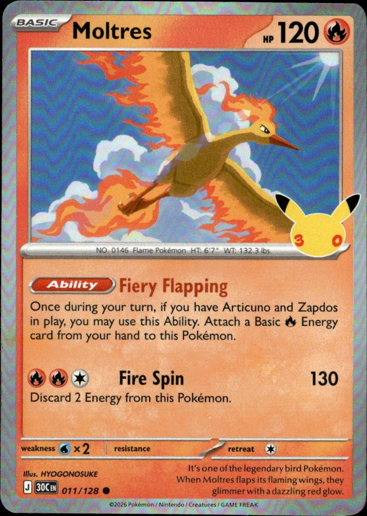 2026 Pokemon 30C En Moltres graded slab