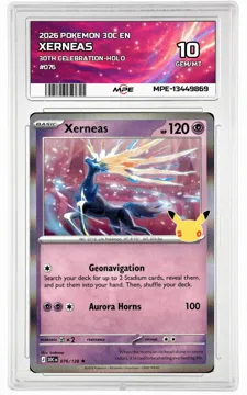 2026 POKEMON 30C EN 30th Celebration-HOLO #076 XERNEAS MPE 10 GEM/MT — graded card up for auction