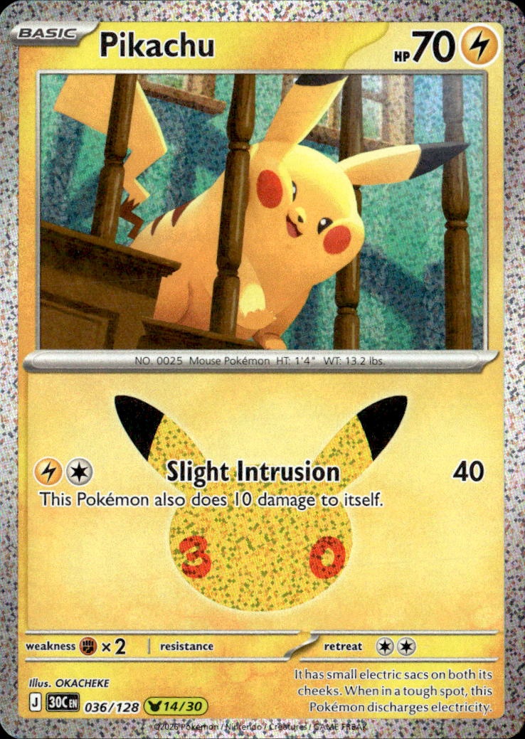 2026 Pokemon 30C En Pikachu graded slab