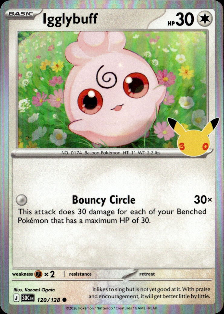 2026 Pokemon 30C En Igglybuff graded slab