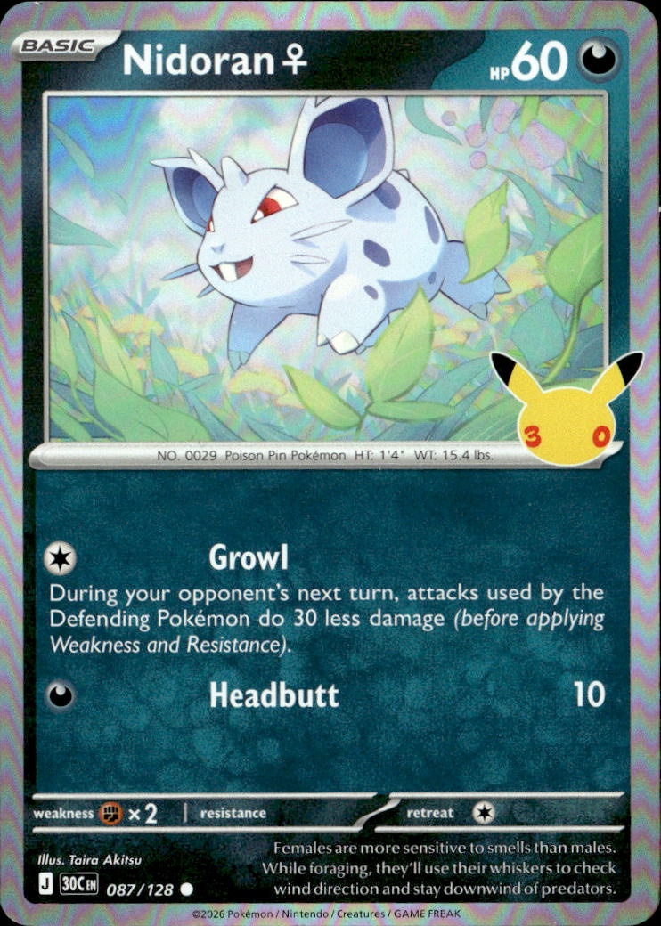 2026 Pokemon 30C En Nidoran ♀ graded slab