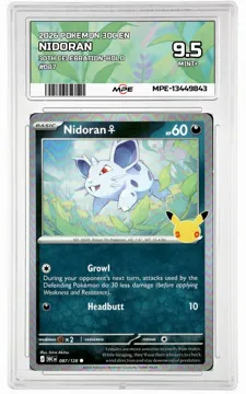 2026 POKEMON 30C EN 30th Celebration-HOLO #087 NIDORAN ♀ MPE 9.5 MINT+ — graded card up for auction