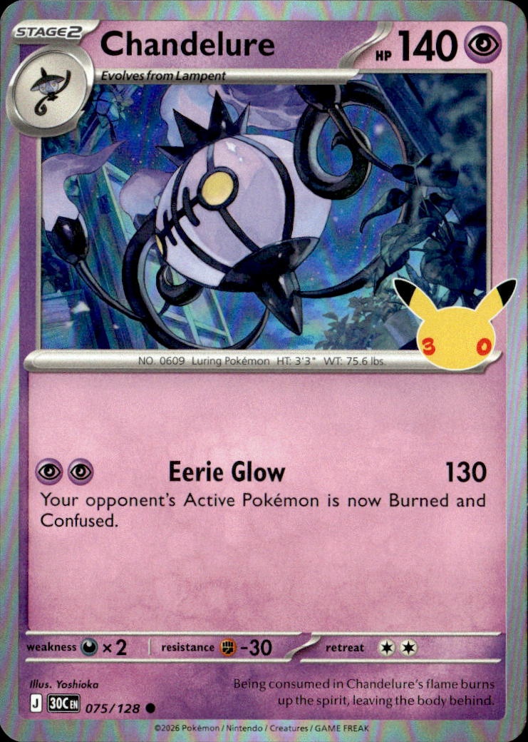 2026 Pokemon 30C En Chandelure graded slab