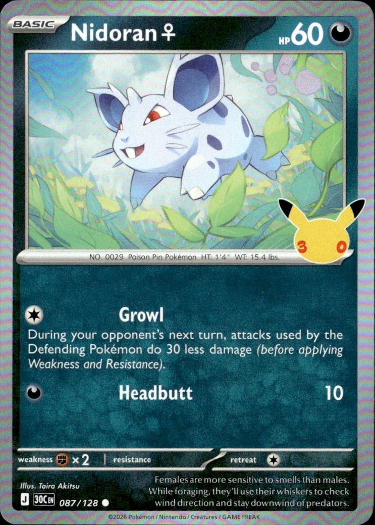 2026 Pokemon 30C En Nidoran ♀ graded slab