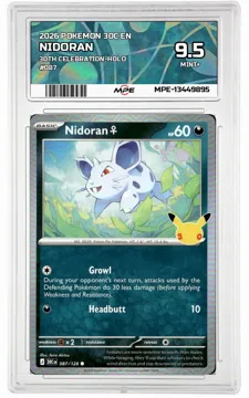 2026 POKEMON 30C EN 30th Celebration-HOLO #087 NIDORAN ♀ MPE 9.5 MINT+ — graded card up for auction