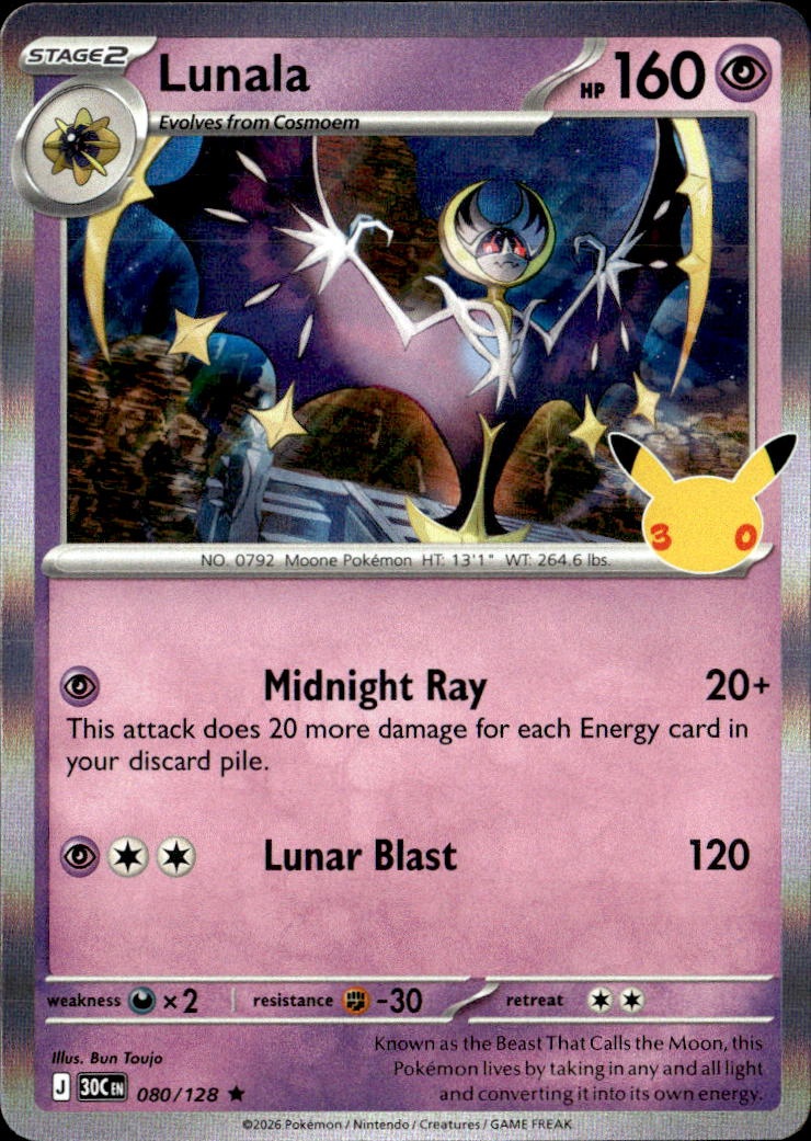 2026 Pokemon 30C En Lunala graded slab