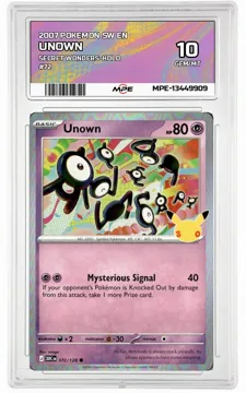 2007 POKEMON SW EN Secret Wonders-HOLO #72 UNOWN MPE 10 GEM/MT — graded card up for auction