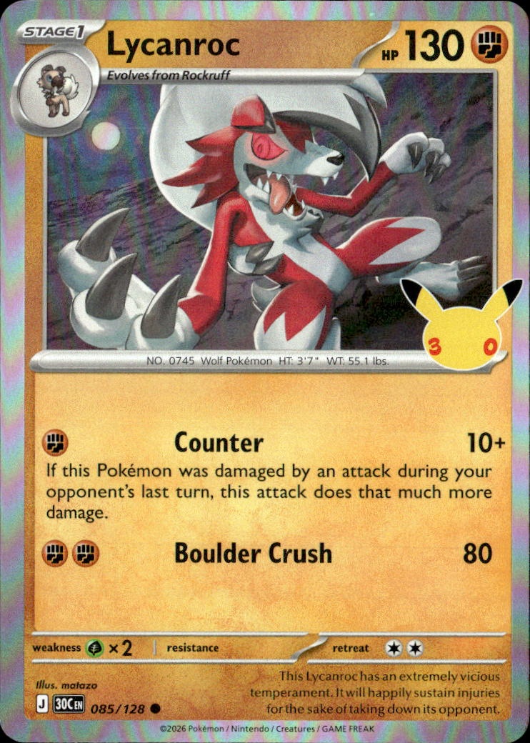 2025 Pokemon Jtg En Lycanroc graded slab