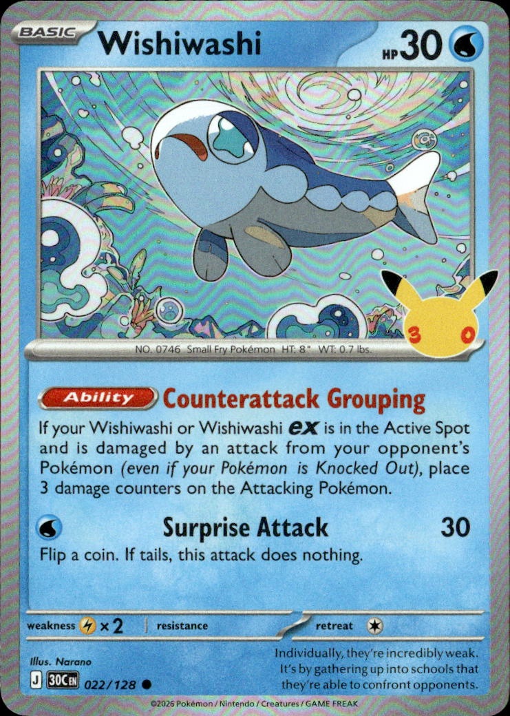 2026 Pokemon 30C En Wishiwashi graded slab