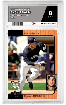 2007 UPPER DECK SP ROOKIE EDITION #249 RYAN BRAUN MPE 8 NM/MT — graded card up for auction